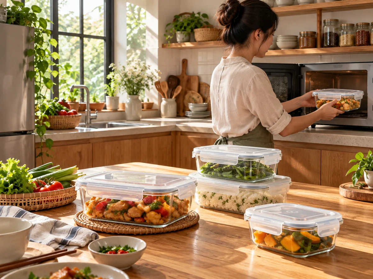 Hộp thuỷ tinh chịu nhiệt nắp gài
